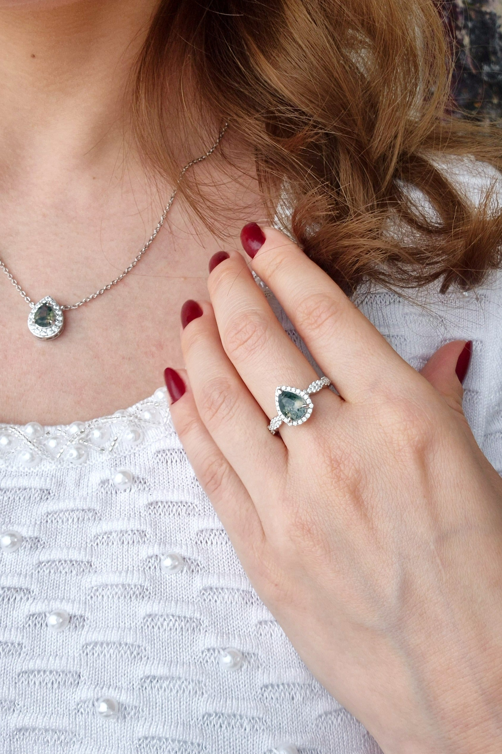 Moosachat Ring, Silber Ring mit Moosachat, Moss agate ring, Bague en agate mousse, Anello in agata muschiosa, Edelstein Ring, Silber RIng mit grünem Stein, Silver ring with green stone, green stone ring, Moosachat Halskette, Moss Agate necklace