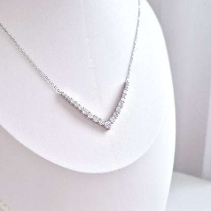 Necklace V-shaped, Halskette V-Form, Silber Kette, silver pendant necklace