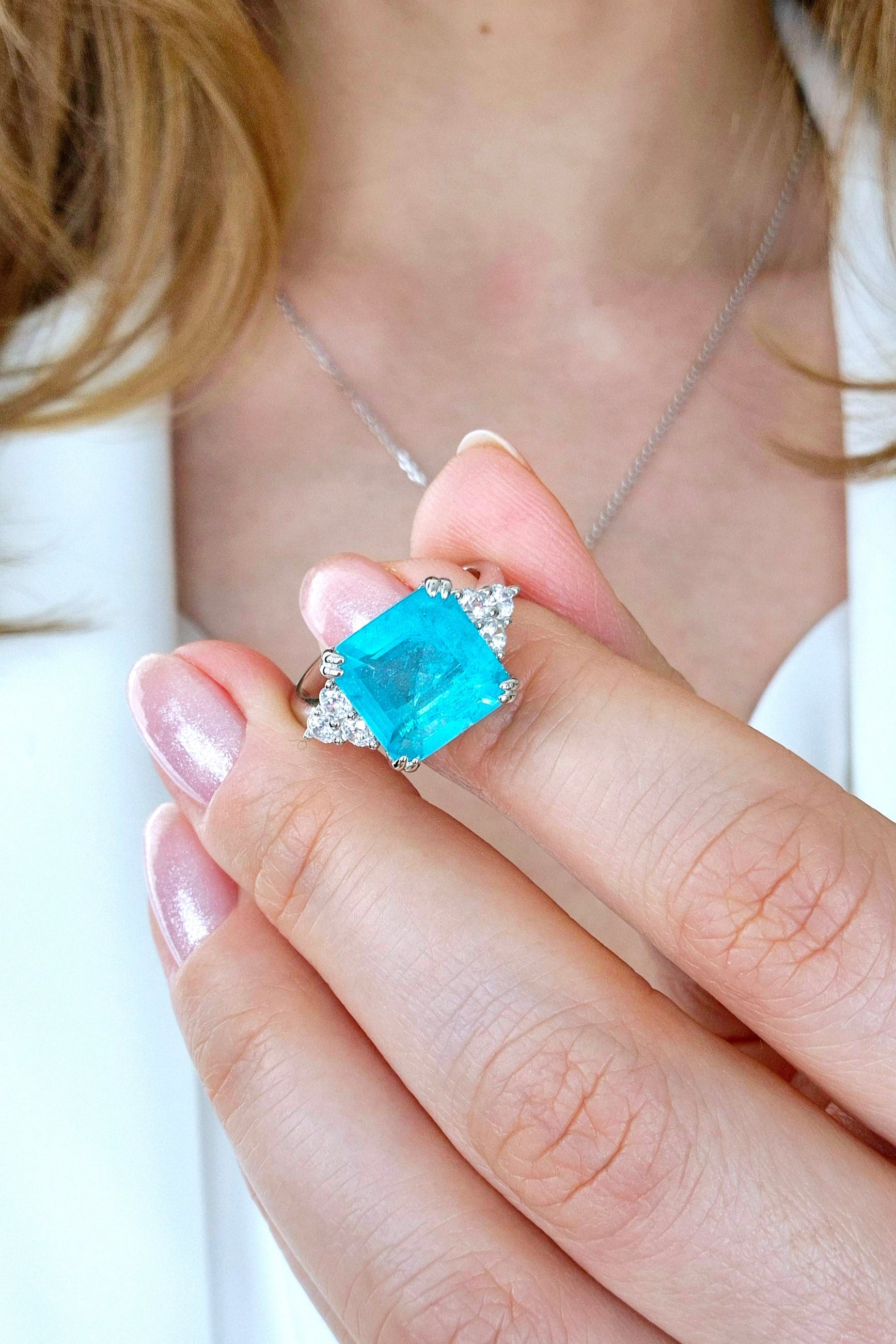 Paraiba Ring, Paraiba Tourmaline Ring, Paraiba Turmalin Ring, Bague Paraiba, Anello Paraiba, Paraiba, Paraiba Turmalin, Paraiba Tourmaline, Turmalin Ring, blauer Turmalin, Ring, Bague, Anello, Silber Ring, silver ring, Edelstein Ring Paraiba, Edelstein Ring, gemstone ring, blue ring, turquoise ring