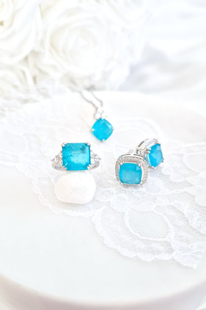 Paraiba Turmalin Schmcukset, Paraiba Tourmaline Jewelry Set, Parure de bijoux en tourmaline Paraïba, Set di gioielli con tormalina Paraiba, Paraiba, Paraiba Turmalin, Paraiba tourmaline, Paraiba Ohrringe Paraiba tourmaline earrings, Paraiba Ring, Paraiba Tourmaline Ring, Paraiba Halskette, Paraiba tourmaline necklace