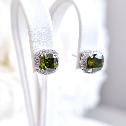 Peridot Stud earrings, Peridot Ohrstecker, puces d’oreilles, orecchini a perno
