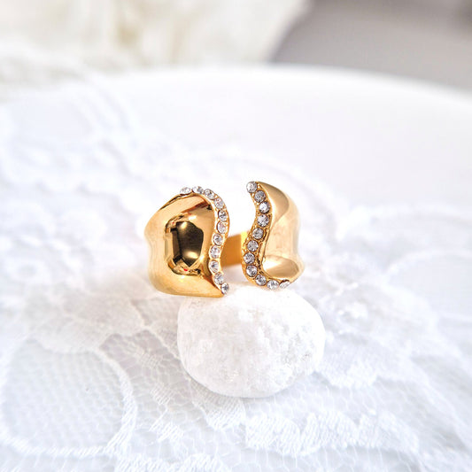 Ring Gold, goldener Ring, Edelstahl Ring, Damenring, trendy ring, non tarnish jewelry, bague, anello