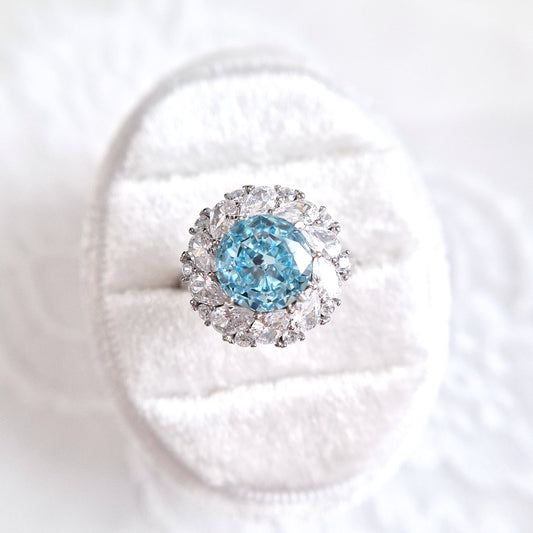 Ring Zirkonia Eis blau, Zirkonia Ring, Silberring, Damenring, Ring, Bague, ring cz blue, boue zirconia, anello, anello blu