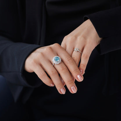 Ring Zirkonia Eis blau, Zirkonia Ring, Silberring, Damenring, Ring, Bague, ring cz blue, boue zirconia, anello, anello blu