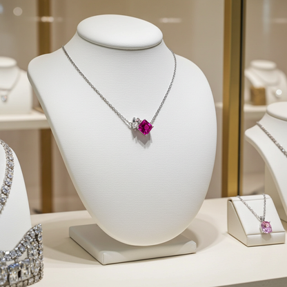 pink sapphire necklace, gemstone necklace, toi et moi necklace, toi et moi, Saphir Halskette, Silberkette, pink sapphire, rosa saphir, Schmuck Geschenk, Silber Halskette, Damen Halskette, hot pink sapphire necklace, pink sapphire neckalce,  Saphir Kette, pendant necklace, Rosegold Kette, rose-gold necklace, topas Halskette, topaz necklace, Geschenk, Schmuck