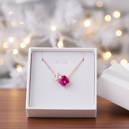 sapphire necklace, gemstone necklace, toi et moi necklace, toi et moi, Saphir Halskette, Silberkette, pink sapphire, rosa saphir, Schmuck Geschenk, Silber Halskette, Damen Halskette, hot pink sapphire necklace, pink sapphire neckalce,  Saphir Kette, Anhänderkette, pendant necklace, Rosegold Kette, rose-gold necklace, topas Halskette, topaz necklace, Geschenk, Schmuck