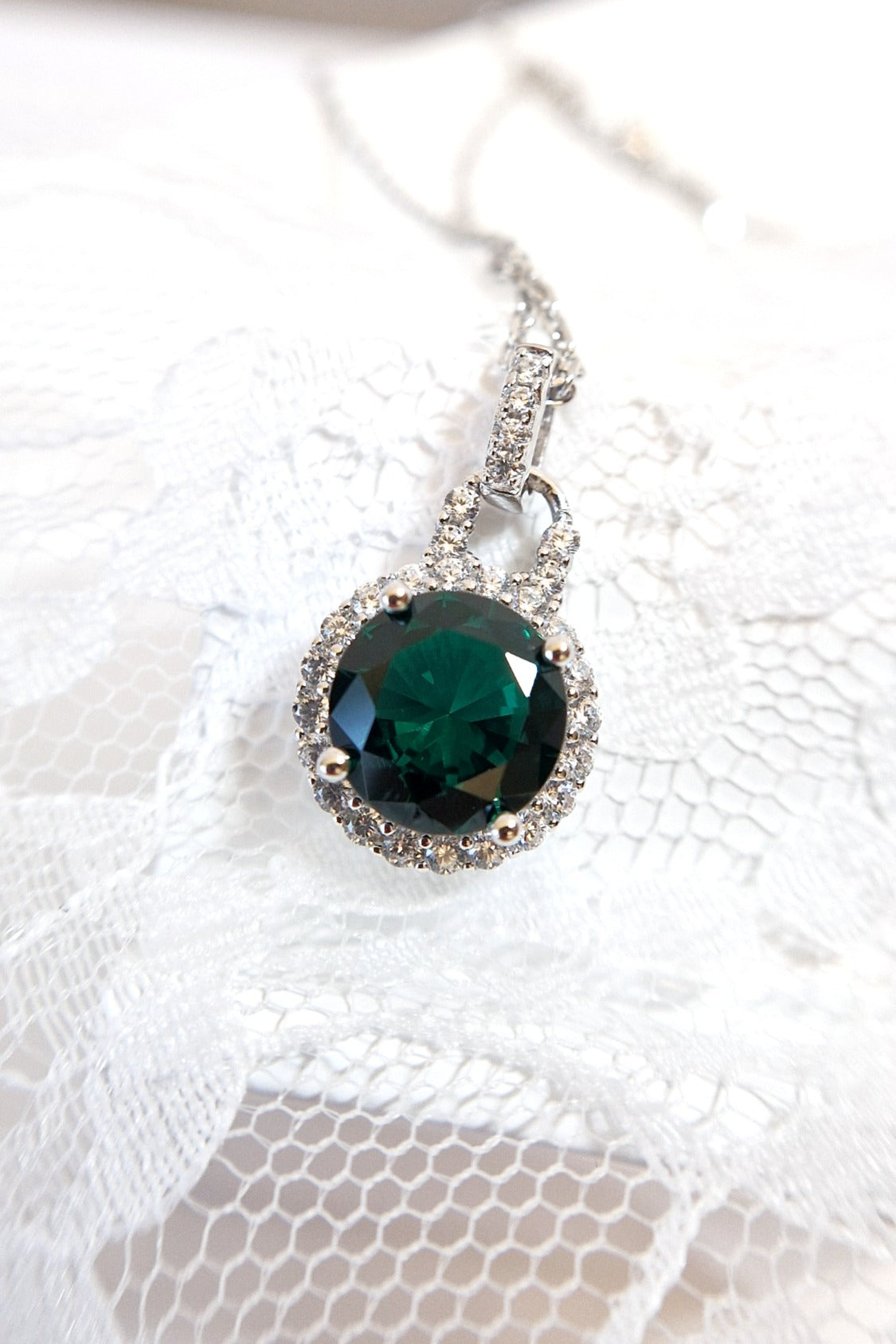 Smaragd Kette, Smaragd Halskette, Emerald necklace, Emaerlad pendant neckalce, silber Halskette, grüne Kette, Kette mit Smaragd Anhänger, silver necklace with green pendant, Halskette, Necklace, pendant necklace, green necklace