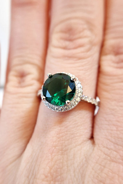 Smaragd Ring, Emerald Ring, grüner Smaragd Ring, green Emerald ring, Silberring, Silber Ring, Fingerring Smaragd, Fingerring, grüner Ring, Edelsteinring, Gemstone Ring, green ring, Ring Emaerald, halo ring, emerald halo ring, silver ring