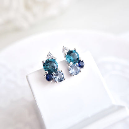 Blau Topas Ohrringe, London Blue Topaz Earrings, Blautopas Ohrringe, Topas Ohrstecker, Silber Ohrringe mit blauen Edelsteinen, Silver Earrings, stud earrings, 925 sterling silver earrings, Ohrringe, Ohrstecker, boucles doreilles, boucles, Topas Ohrringe, Topaz earrings, orecchini, clous, puces, studs, schmuck, damenohrringe, bijou, jewelry, jewellery, gioielli