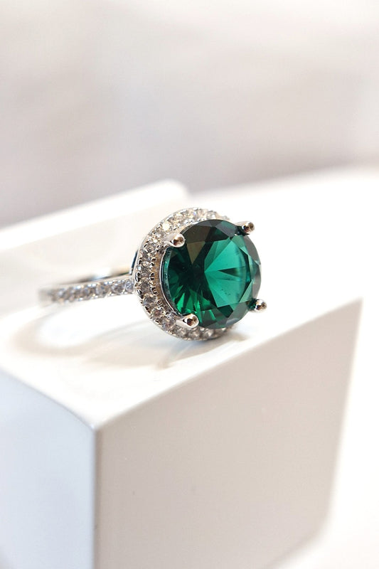 Smaragd Ring, Emerald Ring, grüner Smaragd Ring, green Emerald ring, Silberring, Silber Ring, Fingerring Smaragd, Fingerring, grüner Ring, Edelsteinring, Gemstone Ring, green ring, Ring Emaerald, halo ring, emerald halo ring, silver ring