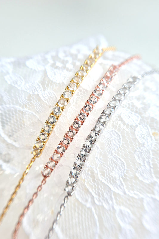 White Topaz Bracelet, Weiss Topas Armband, Topas Armband, Silber Armband, Gold Armband, Rosegold Amband, Tennis Armband, Frauen Armband, elegantes Armband, zeitloses Armband, Silver Bracelet, Tennis Bracelet, golden Braclelet, rose gold bracelet, timeless bracelet, feminine bracelet, bracelet for her, bracelet for him