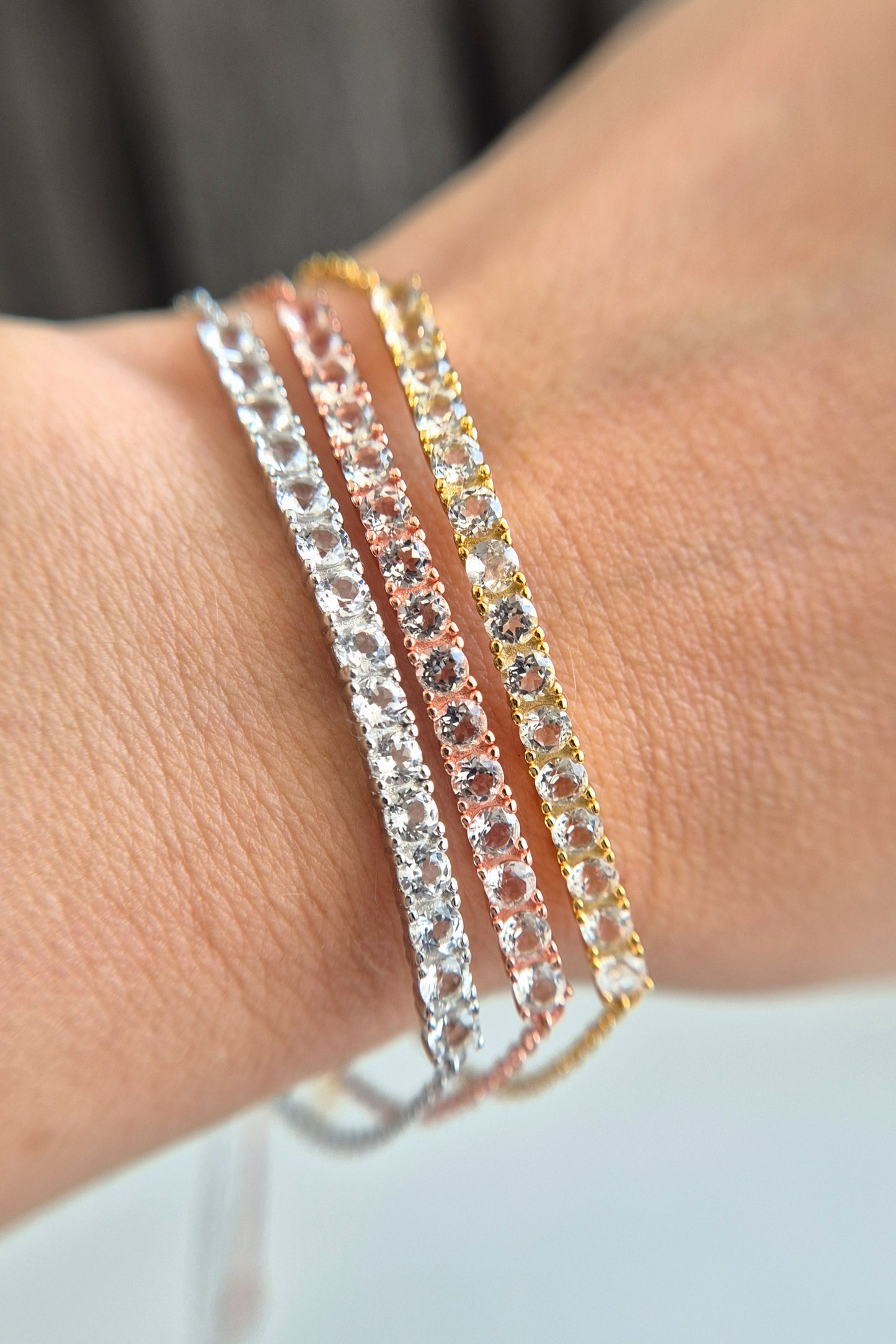 White Topaz Bracelet, Weiss Topas Armband, Topas Armband, Silber Armband, Gold Armband, Rosegold Amband, Tennis Armband, Frauen Armband, elegantes Armband, zeitloses Armband, Silver Bracelet, Tennis Bracelet, golden Braclelet, rose gold bracelet, timeless bracelet, feminine bracelet, bracelet for her, bracelet for him