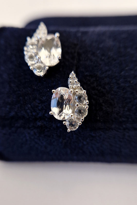 Topas Ohrstecker, Topas stud earrings, topas earrings, Weiss Topas Ohrringe, White Topaz Earrings, Topaz stud earrings, lab grown diamond earrings, lab grown topaz earrings, Silber Ohrringe, Silber Ohrstecker, silver earrings, Weiss Topas Ohrstecker, Silber Ohrstecker mit weissem Topas Edelstein, Topas Ohrringe, Weisse Edelstein Ohrringe, white topaz