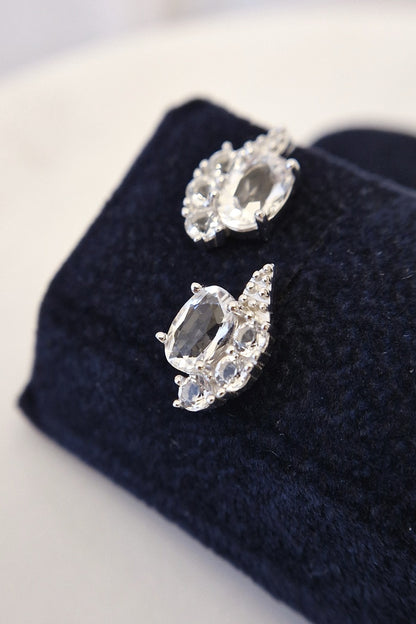 Weiss Topas Ohrringe, White Topaz Earrings, Topaz stud earrings, lab grown diamond earrings, lab grown topaz earrings, Silber Ohrringe, Silber Ohrstecker, silver earrings, Weiss Topas Ohrstecker, Silber Ohrstecker mit weissem Topas Edelstein, Topas Ohrringe, Weisse Edelstein Ohrringe, white topaz