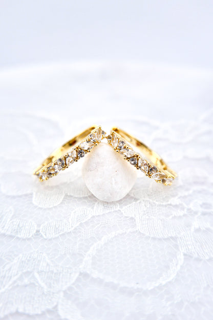 Weiss Topas Schmuckset gold, White topaz Jewelry set gold, dainty jewelry set for her in gold, Topaz Earrings, Topas Ohrringe, Topaz hoops, Topaz Ring, Weiss Topas Ring, White Topaz Necklace