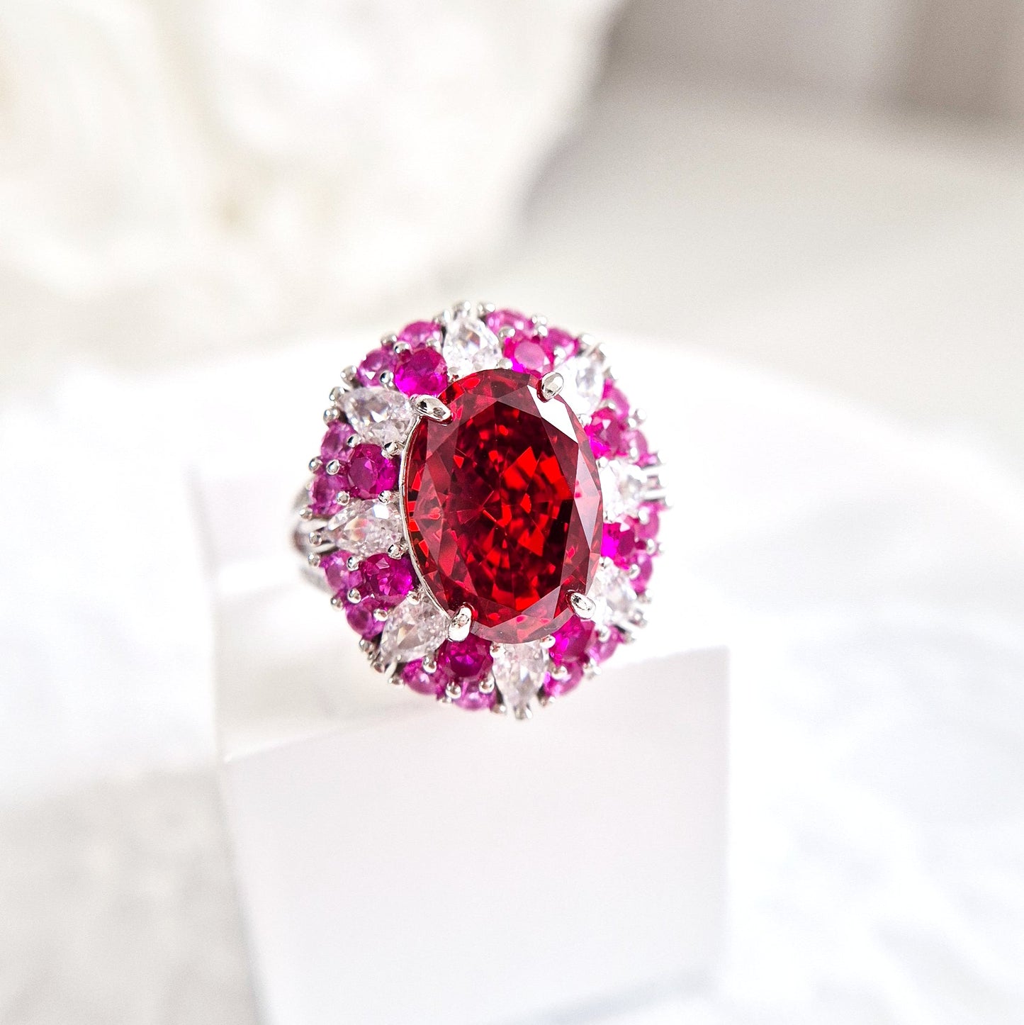Zirkonia Ring red passion, CZ Silver Ring, roter Zirkonia Ring Silber, Silberring, Damenring, Fingerring, bague, Anello, ring, roter Ring, red ring, ruby ring, Rubin Ring