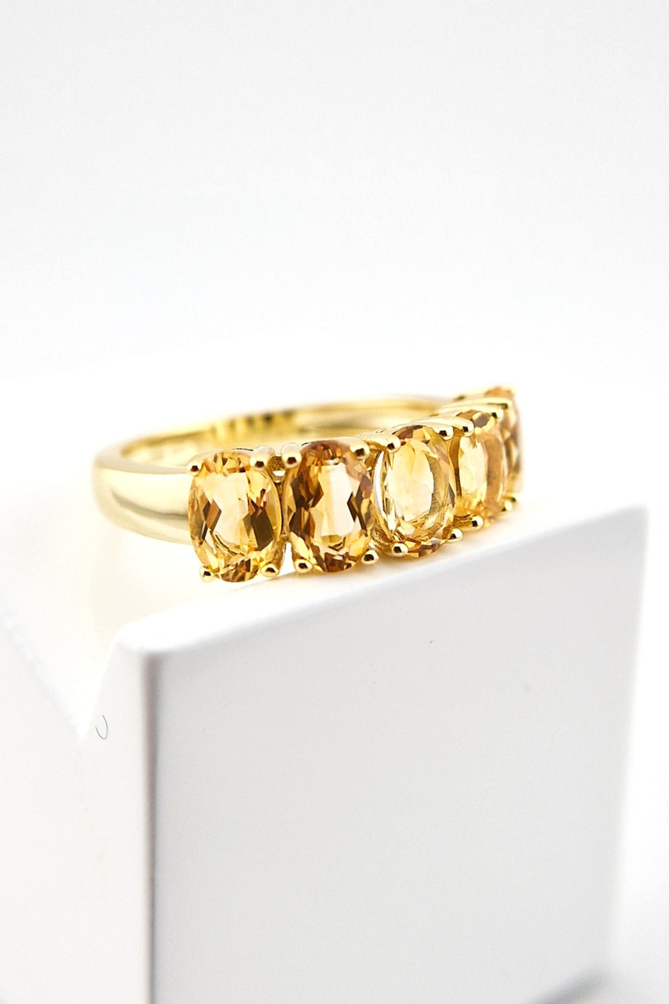 Citrin Ring, Citrine Ring, vergoldeter Ring mit Citrin Edelstein, gold plated silver ring with citrine gemstone, Zitrin Ring, yellow quartz ring