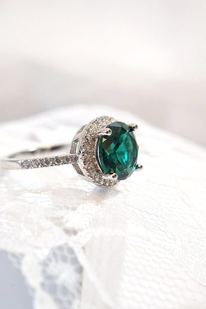 Smaragd Ring, Emerald Ring, grüner Smaragd Ring, green Emerald ring, Silberring, Silber Ring, Fingerring Smaragd, Fingerring, grüner Ring, Edelsteinring, Gemstone Ring, green ring, Ring Emaerald, halo ring, emerald halo ring, silver ring