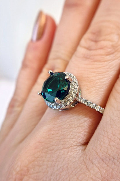 Smaragd Ring, Emerald Ring, grüner Smaragd Ring, green Emerald ring, Silberring, Silber Ring, Fingerring Smaragd, Fingerring, grüner Ring, Edelsteinring, Gemstone Ring, green ring, Ring Emaerald, halo ring, emerald halo ring, silver ring