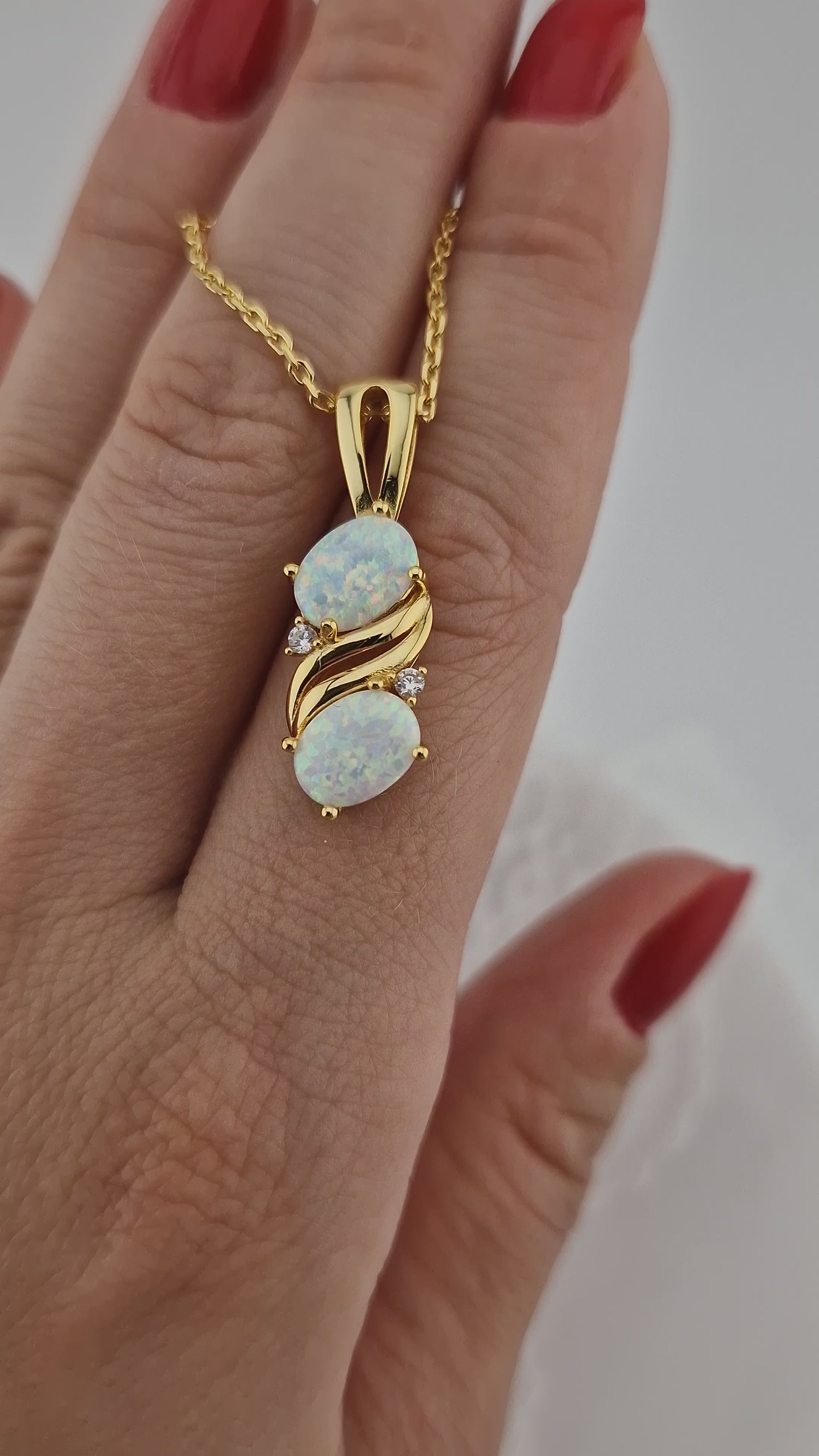 Weiss Opal Halskette, White Opal Necklace, Opal Halskette, Opal Kette, Opal Anhänger Kette, Opal necklace, opal pendant necklace, goldene Kette, Gold Halskette, golden Necklace, Damen Halskette, Halskette mit weissem Stein, gold necklace with white Stone pendant, Halskette, Anhänger Halskette, necklace, collier d'opale