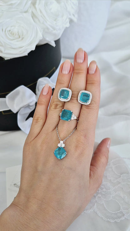 Paraiba Turmalin Schmcukset, Paraiba Tourmaline Jewelry Set, Parure de bijoux en tourmaline Paraïba, Set di gioielli con tormalina Paraiba, Paraiba, Paraiba Turmalin, Paraiba tourmaline, Paraiba Ohrringe Paraiba tourmaline earrings, Paraiba Ring, Paraiba Tourmaline Ring, Paraiba Halskette, Paraiba tourmaline necklace