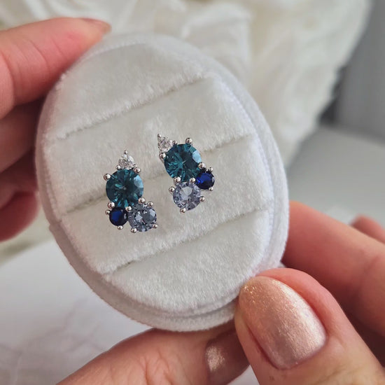 Silver Earrings London Blue Topaz, Silberohrringe, Silber Ohrstecker blauer Topas, Blau Topas Ohrringe, London Blue Topaz Earrings, Blautopas Ohrringe, Topas Ohrstecker, Silber Ohrringe mit blauen Edelsteinen, Silver Earrings