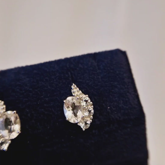 Weiss Topas Ohrringe, White Topaz Earrings, Topaz stud earrings, lab grown diamond earrings, lab grown topaz earrings, Silber Ohrringe, Silber Ohrstecker, silver earrings, Weiss Topas Ohrstecker, Silber Ohrstecker mit weissem Topas Edelstein, Topas Ohrringe, Weisse Edelstein Ohrringe, white topaz