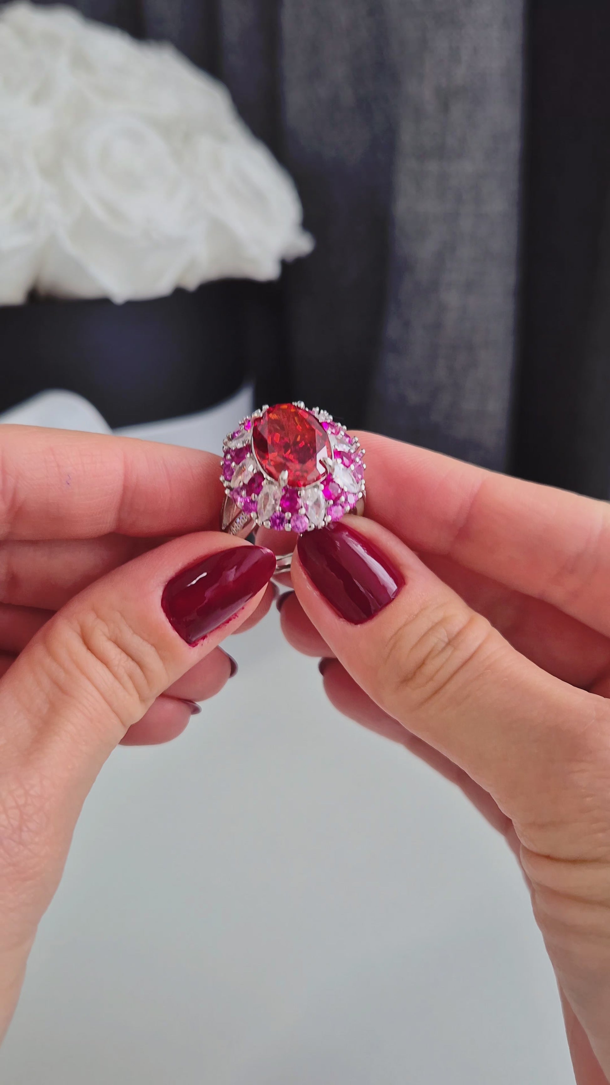 Zirkonia Ring red passion, CZ Silver Ring, roter Zirkonia Ring Silber, Silberring, Damenring, Fingerring, bague, Anello, ring, roter Ring, red ring, ruby ring, Rubin Ring