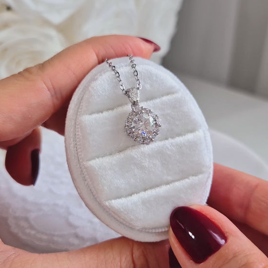 Moissanite Necklace, Moissanit Halskette,  silber Kette, collier, collana
