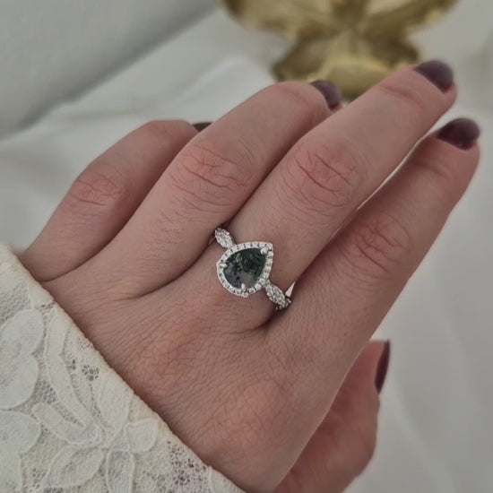 Moosachat Ring, Silber Ring mit Moosachat, Moss agate ring, Bague en agate mousse, Anello in agata muschiosa, Edelstein Ring, Silber RIng mit grünem Stein, Silver ring with green stone, green stone ring