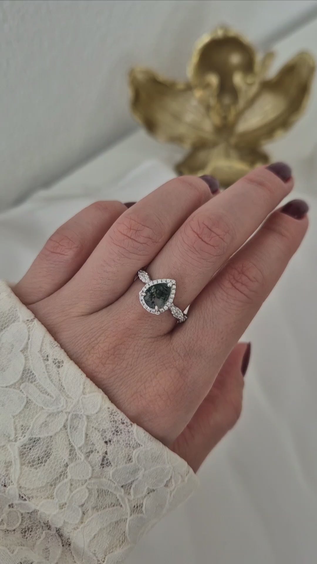 Moosachat Ring, Silber Ring mit Moosachat, Moss agate ring, Bague en agate mousse, Anello in agata muschiosa, Edelstein Ring, Silber RIng mit grünem Stein, Silver ring with green stone, green stone ring