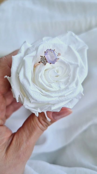 Anello in quarzo lavanda