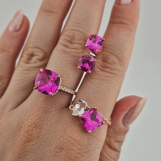 Rosa Saphir Ring, Pink Sapphire ring, hot pink sapphire ring, Saphir Ring, Sapphire Ring, Ring, Rosegold Ring, rose gold ring, silberring, silver ring, sapphire jewelry ring, Silberring Damen