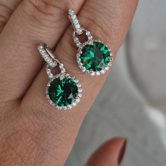 Smaragd Ohrringe, Emerald Earrings, Smaragd Ohrstecker, Silber Ohrringe. grüne Smaragd Ohrringe, grüne Ohrringe, green Emerald Earrings, green earrings, silver earrings, gemstone earrings, Edelstein Ohrringe grün