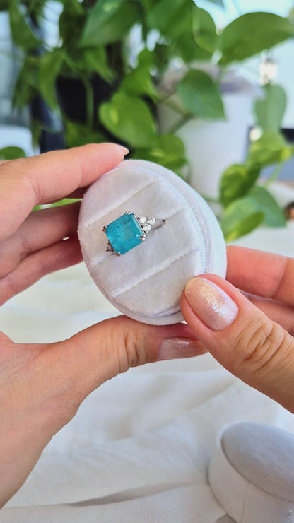 Paraiba Tourmaline Ring, Paraiba Ring,  Paraiba Turmalin Ring, Bague Paraiba, Anello Paraiba, Paraiba, Paraiba Turmalin, Paraiba Tourmaline, Turmalin Ring, blauer Turmalin, Ring, Bague, Anello, Silber Ring, silver ring, Edelstein Ring Paraiba, Edelstein Ring, gemstone ring, blue ring, turquoise ring, Schmuck, Jewelry, bijou, gioielli, Damenring, Fingerring