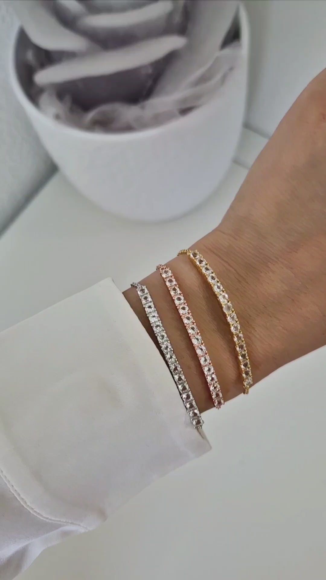White Topaz Bracelet, Weiss Topas Armband, Topas Armband, Silber Armband, Gold Armband, Rosegold Amband, Tennis Armband, Frauen Armband, elegantes Armband, zeitloses Armband, Silver Bracelet, Tennis Bracelet, golden Braclelet, rose gold bracelet, timeless bracelet, feminine bracelet, bracelet for her, bracelet for him