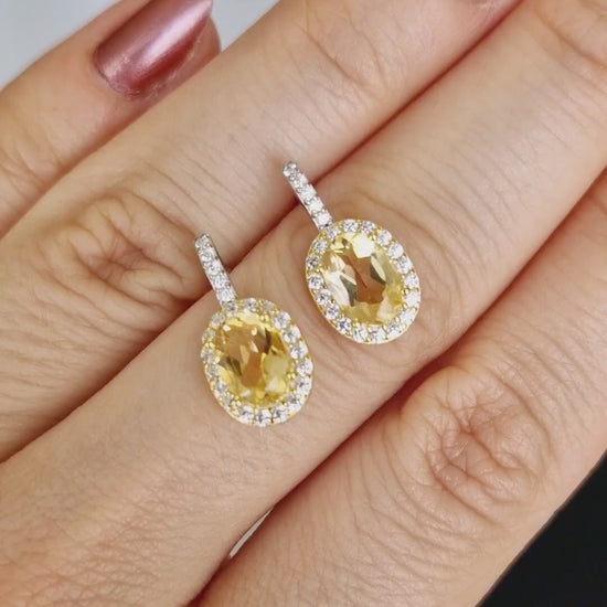 Citrin Ohrringe, Citrine Earrings, Citrin Ohrstecker, Citrine stud earrings, Citrin Schmuck kaufen, Zitrin Ohrringe, gelbe Ohrringe, yellow earrings, gold earrings, gemstone earrings, Edelstein Ohrringe