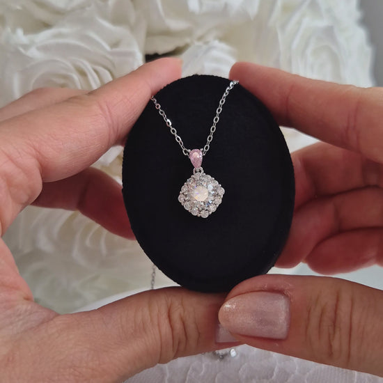 Moissanit Halskette, Moissanite Necklace, Damen Kette, Anhänger Halskette, Damenschmuck, Halskette, Silberkette, 925 Sterling Silber Kette, Necklace, collier, collana, Schmuck, jewelry, jewellery, bijou, bijoux, gioielli, gioiello, 1ct moissanite pendant, Anniversary gift for her