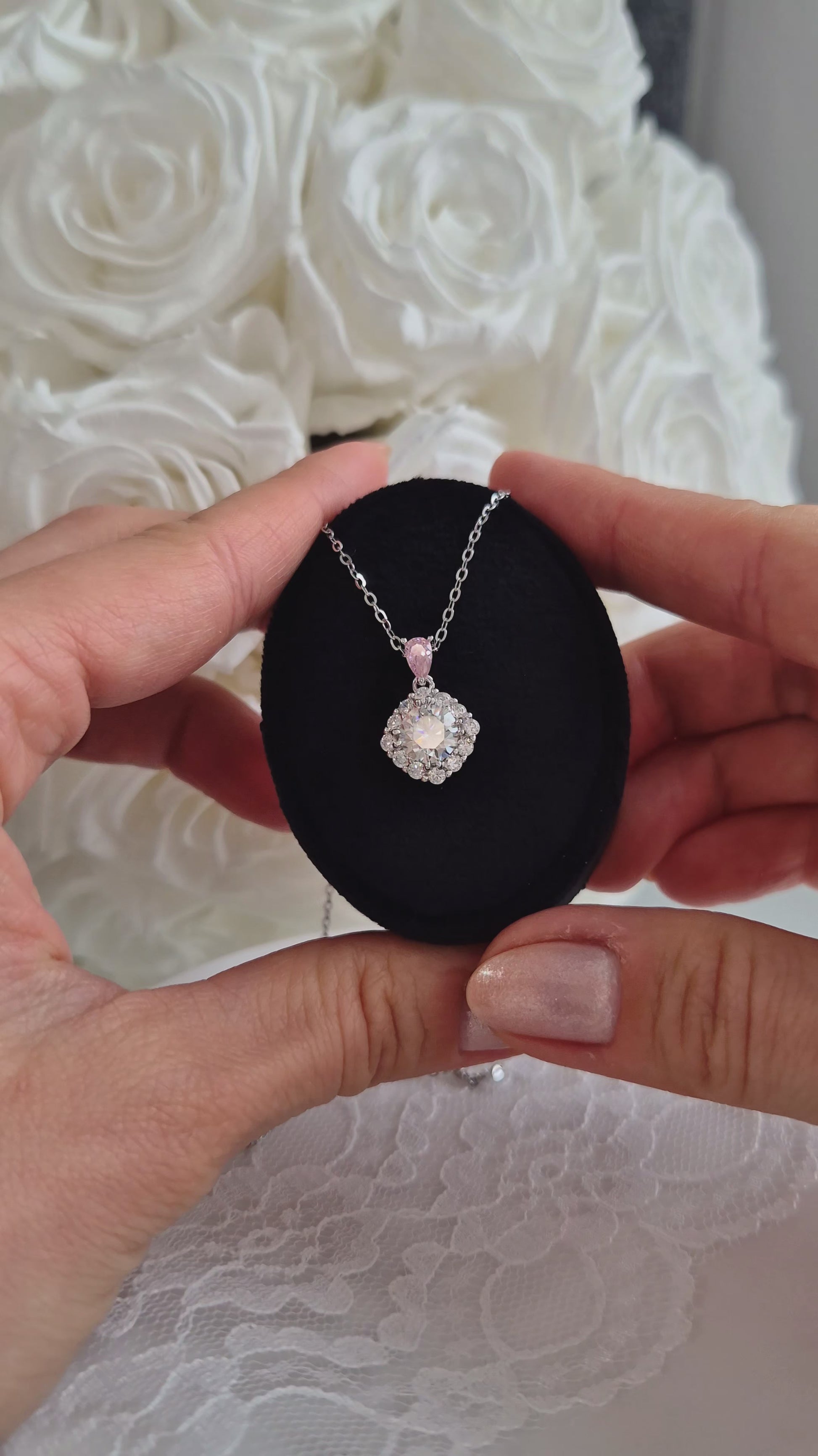 Moissanit Halskette, Moissanite Necklace, Damen Kette, Anhänger Halskette, Damenschmuck, Halskette, Silberkette, 925 Sterling Silber Kette, Necklace, collier, collana, Schmuck, jewelry, jewellery, bijou, bijoux, gioielli, gioiello, 1ct moissanite pendant, Anniversary gift for her