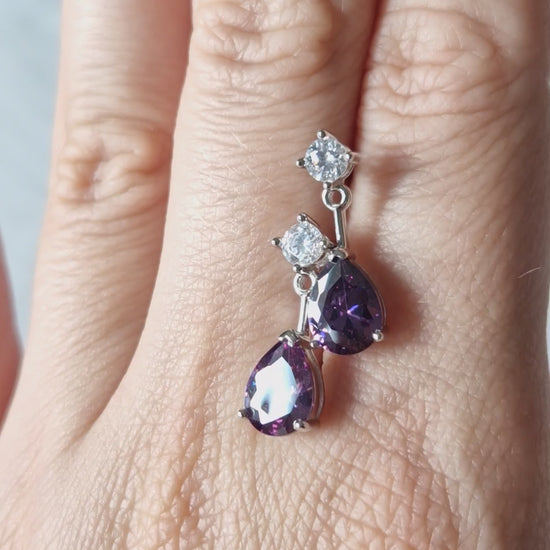 Amethyst Ohrringe, Amethyst earrings, Amethyst Ohrstecker, Silber Ohrringe, Edelstein Ohrringe, Amethyst Stud earrings