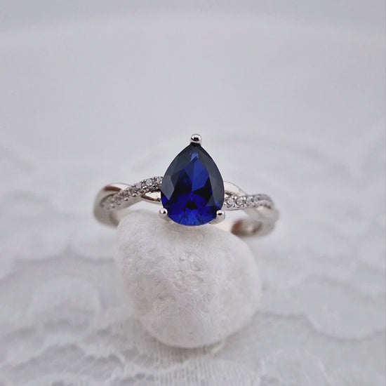 Blau Saphir Ring, sapphire ring, Ring mit Saphir, Royal blue Sapphire Ring, Blau Saphir Ring, Silber Ring mit blauem Saphir
