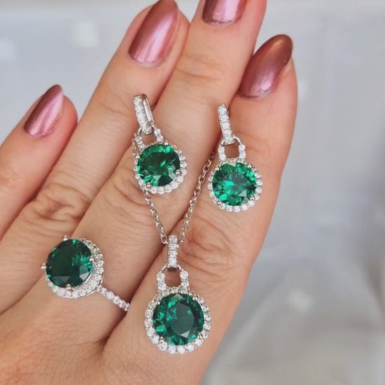 Smaragd Schmuckset, Emerald Jewelry Set, Smaragd Ring, Smaragd Halskette, Emerald Ring, Emerald neckalce, Smaragd Ohrringe, Emerald Earrings, Smaragd Ohrstecker, Silber Ohrringe. grüne Smaragd Ohrringe, grüne Ohrringe, green Emerald Earrings, green earrings, silver earrings, gemstone earrings, Edelstein Ohrringe grün
