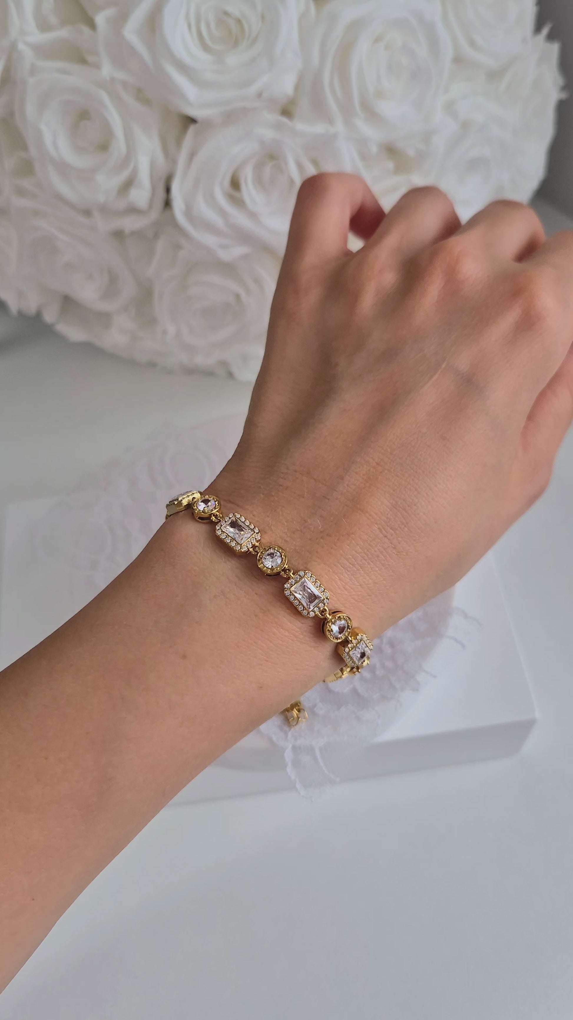 Goldenes Armband Zirkonia, Golden Bracelet Zircon, Armband, Bracelet in gold
