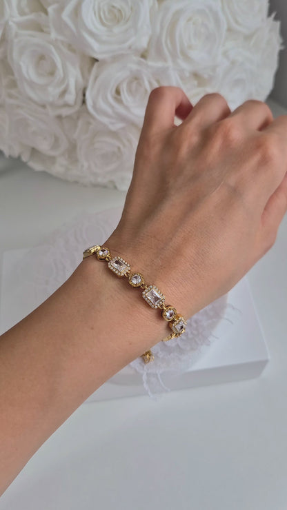 Goldenes Armband Zirkonia, Golden Bracelet Zircon, Armband, Bracelet in gold